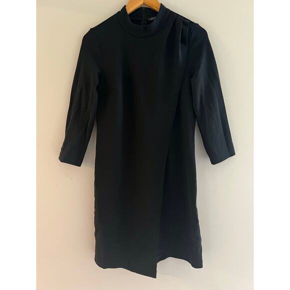 Boston Proper Long Sleeve Asymmetrical Dress Black Size Small JL - Picture 1 of 8